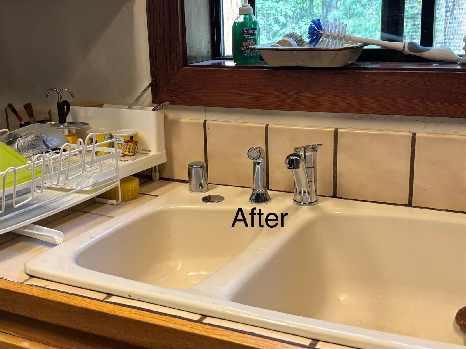 Completed faucet installation